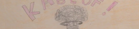 Explosion in the final panel of a comic strip